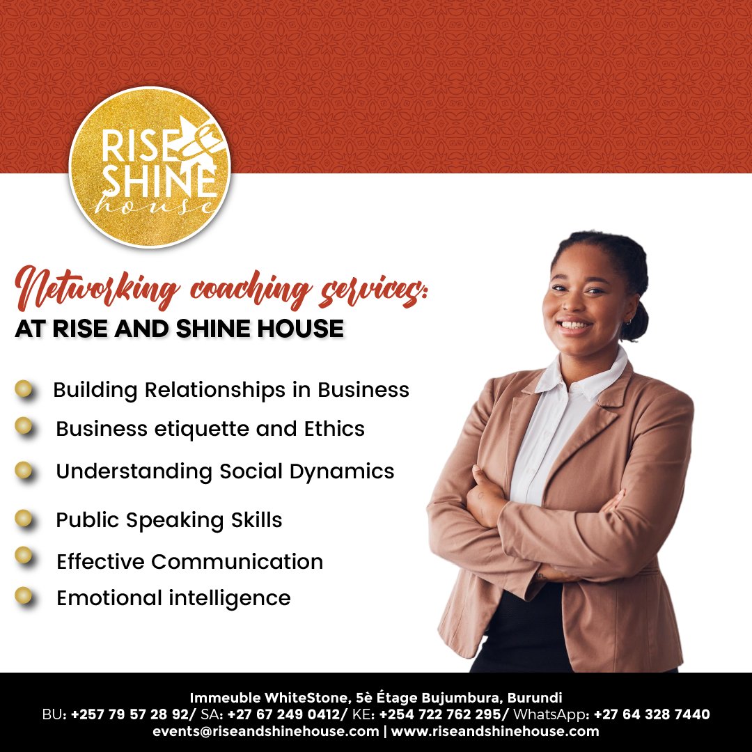 The professional world has so much to offer, and at Rise and Shine House, we provide the tools you need to seize every opportunity. Our specialized networking coaching services are designed to: - Help you build meaningful business relationships - Master business etiquette -