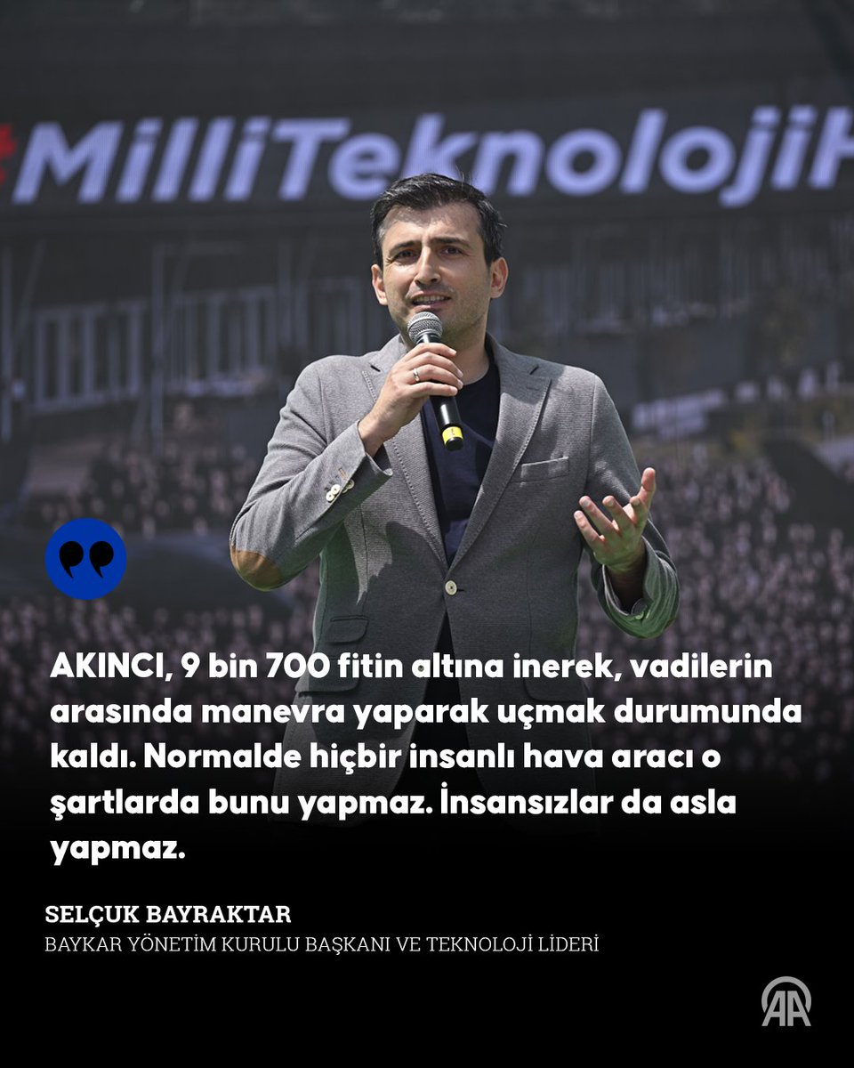 Baykar Yönetim Kurulu Başkanı ve Teknoloji Lideri Selçuk Bayraktar, Türk Silahlı Kuvvetlerinin İran'da tüm dünyaya damgasını vuracak bir kurtarma operasyonu gerçekleştirdiğini bildirdi v.aa.com.tr/3226037