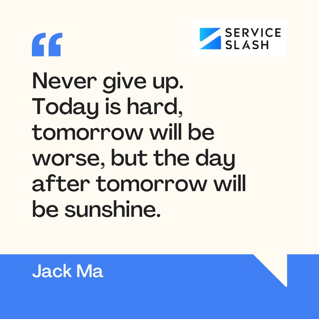 At Service Slash, we push through every challenge to deliver the best results. 🌐💪

#WebDevelopment #Inspiration #Perseverance #JackMa #webapplicationdevelpment #woocommercewebsite #service #slash #serviceslash
#ServiceSlash #WordPressHeroes #CodingSuperpowers
#CreativeDesigns