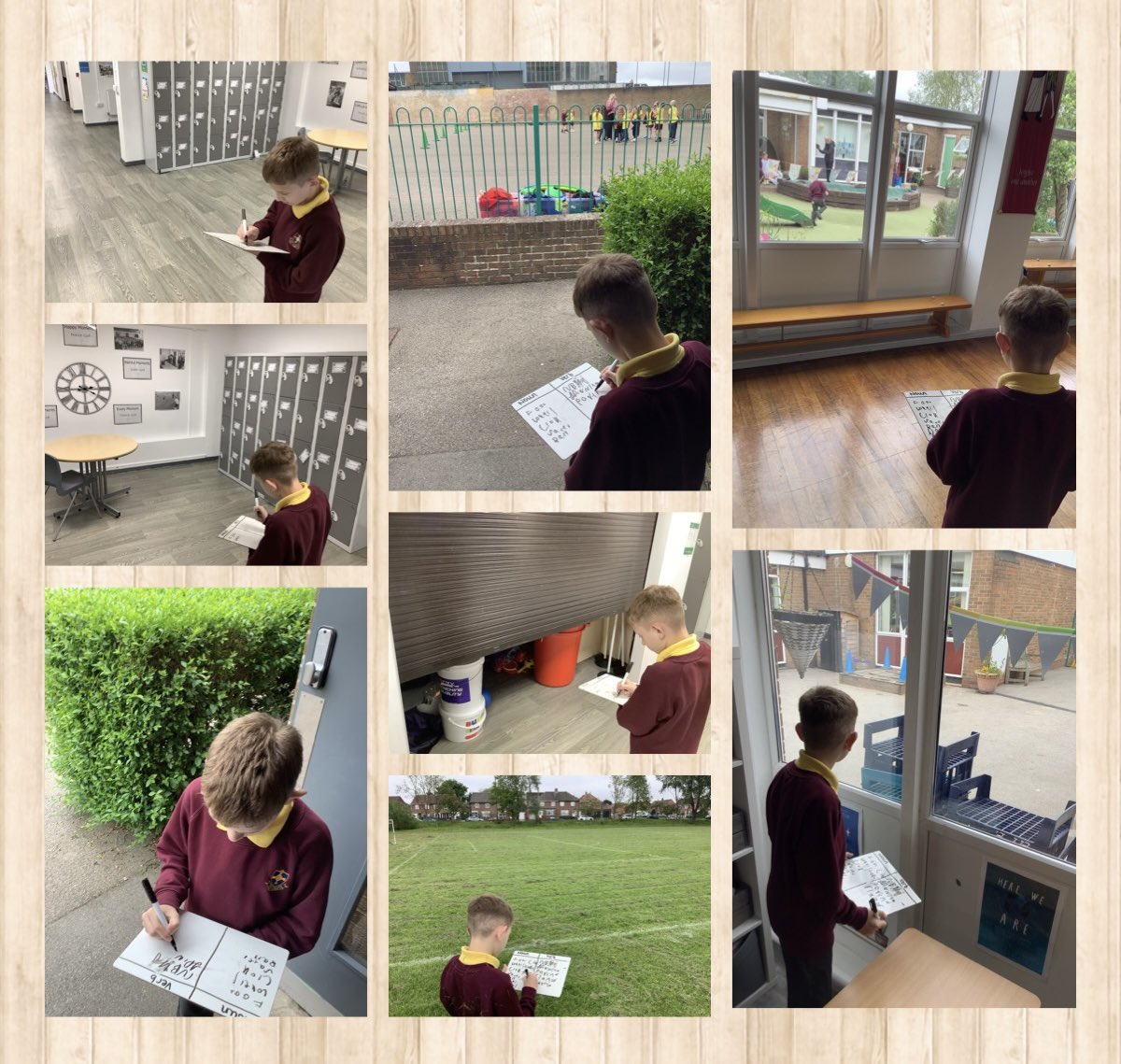 Who said learning had to be inside the classroom? This young man in Year 5 has thoroughly enjoyed a word class hunt around school this afternoon with Miss Hamilton ❤️ #year5 #learningoutsidetheclassroom #activelearning