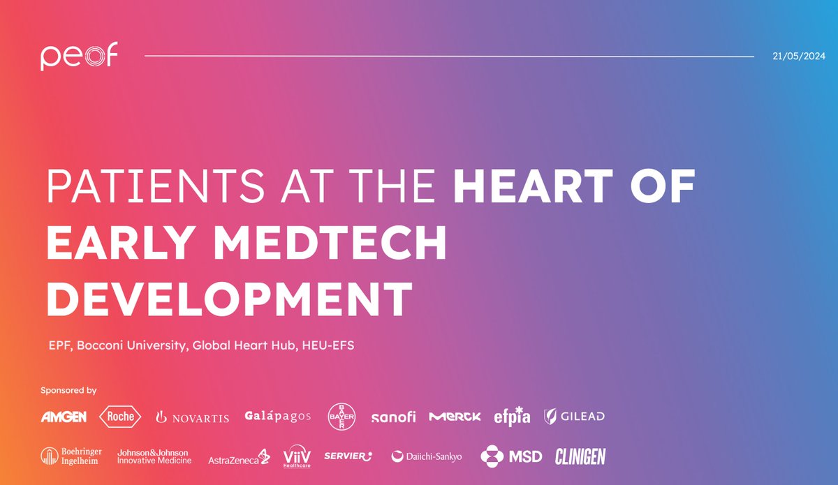 Made WITH Patients (@pfmdwithpatient) on Twitter photo 🫶 At #PEOF, explore patient-centered early #MedTech development. Join us to:
✅gain an in-depth understanding of what Early Feasibility Studies are
✅explore the landscape for PE
🗣️Speakers: <a href="/Frances94603147/">Francesco Malandrini</a>, <a href="/PhilipCollis/">Philip Collis</a>, <a href="/glucomundo/">Lucía Feito Allonca</a> + more.
<a href="/eupatientsforum/">European Patients' Forum</a> <a href="/eupatients/">EUPATI</a> 🫶 At #PEOF, explore patient-centered early #MedTech development. Join us to:
✅gain an in-depth understanding of what Early Feasibility Studies are
✅explore the landscape for PE
🗣️Speakers: <a href="/Frances94603147/">Francesco Malandrini</a>, <a href="/PhilipCollis/">Philip Collis</a>, <a href="/glucomundo/">Lucía Feito Allonca</a> + more.
<a href="/eupatientsforum/">European Patients' Forum</a> <a href="/eupatients/">EUPATI</a>