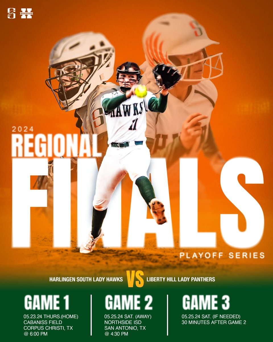 Please come out and support our Harlingen South Lady Hawks as they face the Liberty Hill Lady Panthers this Thursday & Saturday in the Regional Finals!