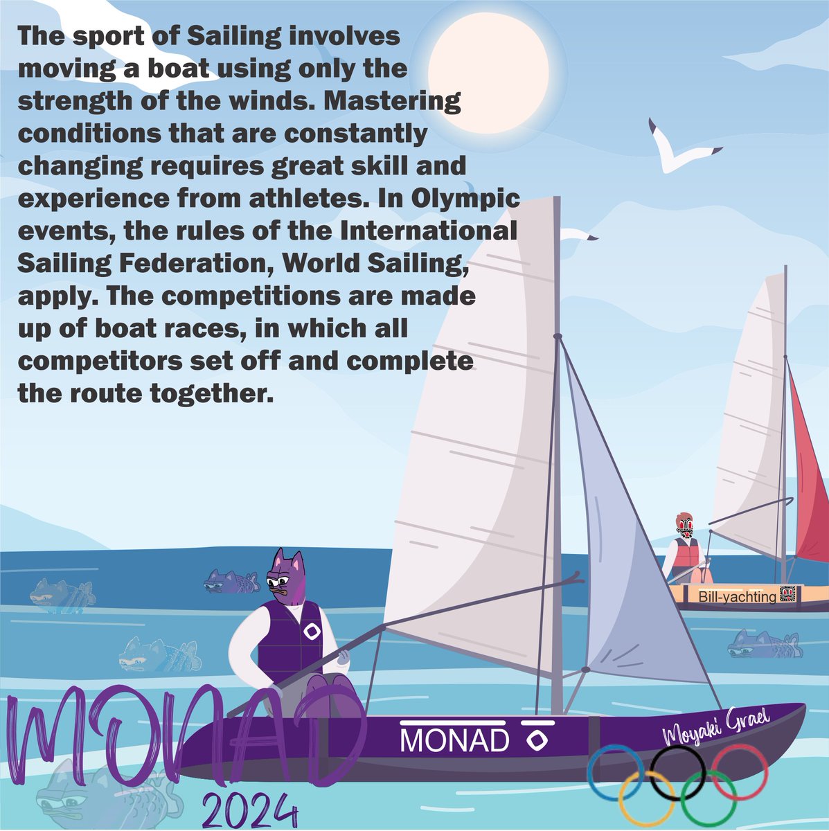 It is a sport that, in addition to physical exercise, provides teaching on mathematics, meteorology, hydrography, physics, history, sustainability, first aid, the environment, among other topics. The physical and psychological benefits of sailing are visible. @monad_xyz