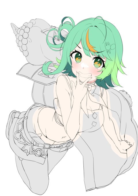 ぽぷらちゃんのペン入れと色塗り進捗 