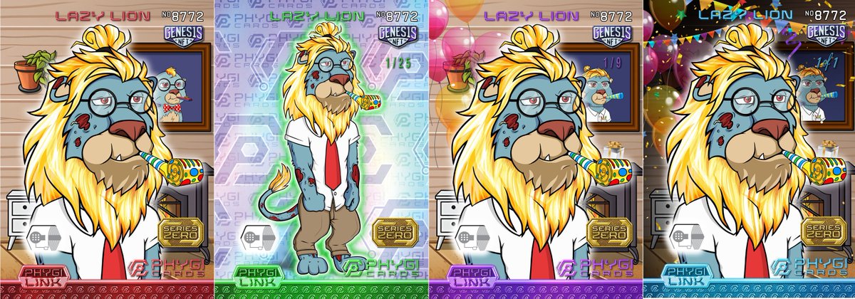 All card designs from Lucky, our IP Partner @luckynative88

Love these designs!   Which one catches your eye?  

#ROAR
@LazyLionsNFT
#tradingcards