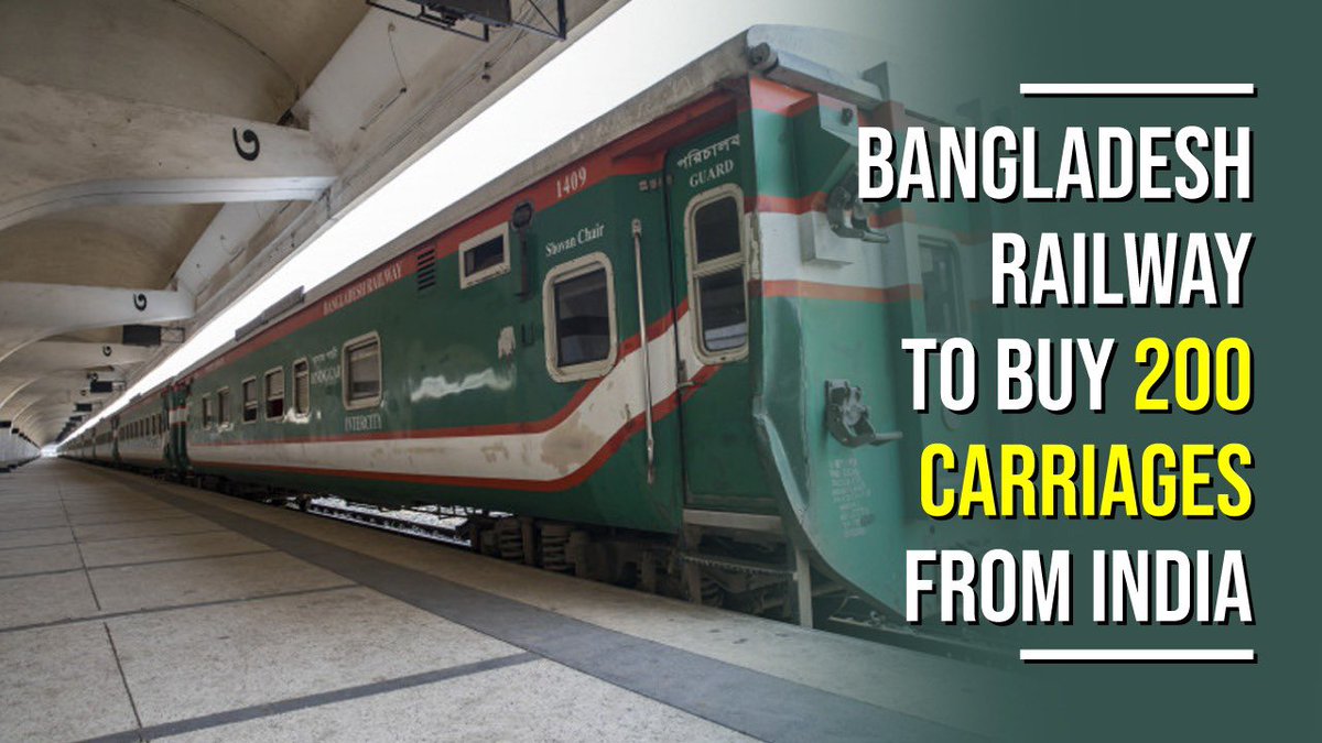 To provide modern, safe, and comfortable services to passengers, #Bangladesh Railway is set to purchase 200 broad gauge carriages from #India for Tk1,205.54 crore (excluding customs duties). 👉 daily-sun.com/post/749252 #RailNetwork