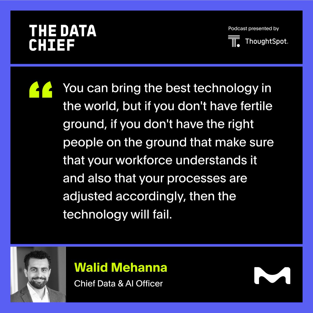 Want to understand how to unlock your organization's collective genius with data and AI?

<a href="/walidMehanna/">Walid Mehanna</a>, Chief Data &amp; AI Officer at Merck KGaA, has the answers you need.

Don't miss this week's episode of The Data Chief Podcast, out tomorrow, 6AM ET.