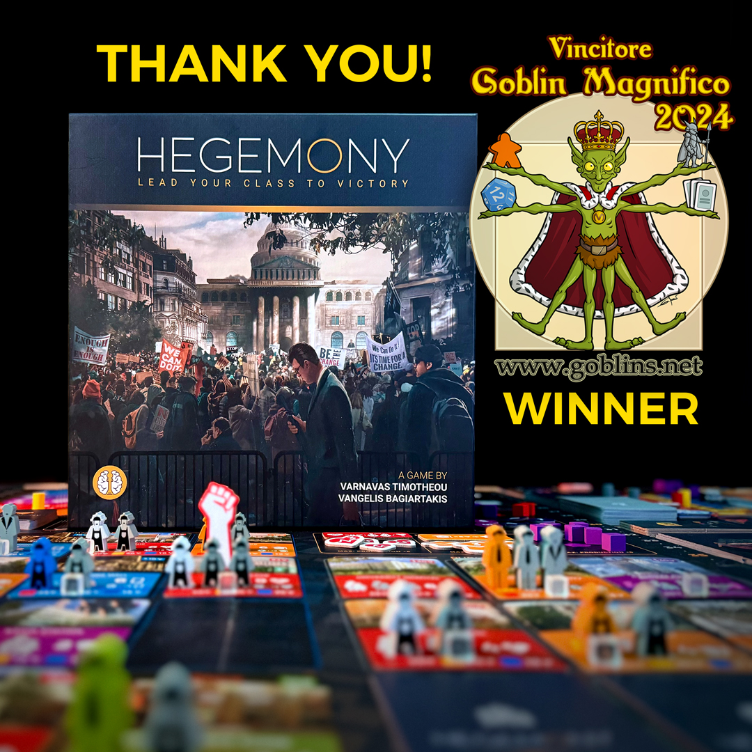 🎉 We are thrilled to announce that Hegemony has won this year's Goblin Magnifico Prize! Thank you to everyone who has supported us along the way. Let's celebrate this wonderful achievement together! #Hegemony #GoblinMagnificoPrize #BoardGameCommunity #HegemonicProject