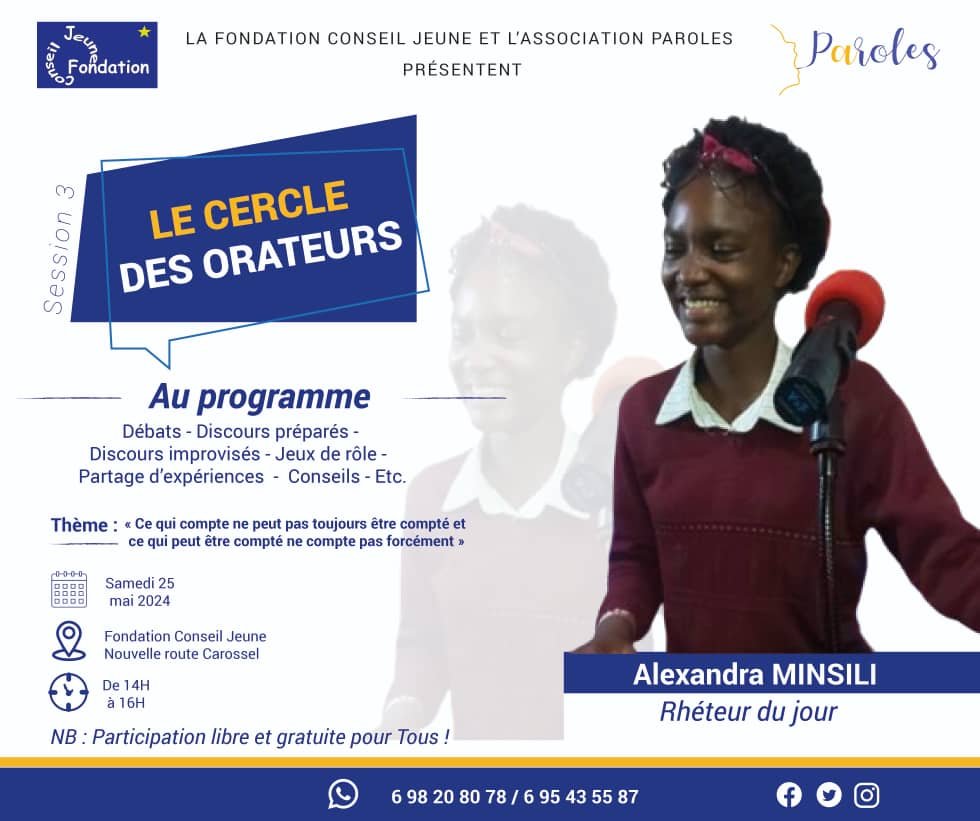 Parler est un art! Le rendez-vous est pris ce samedi a la maison des jeunes. Venez nombreux!