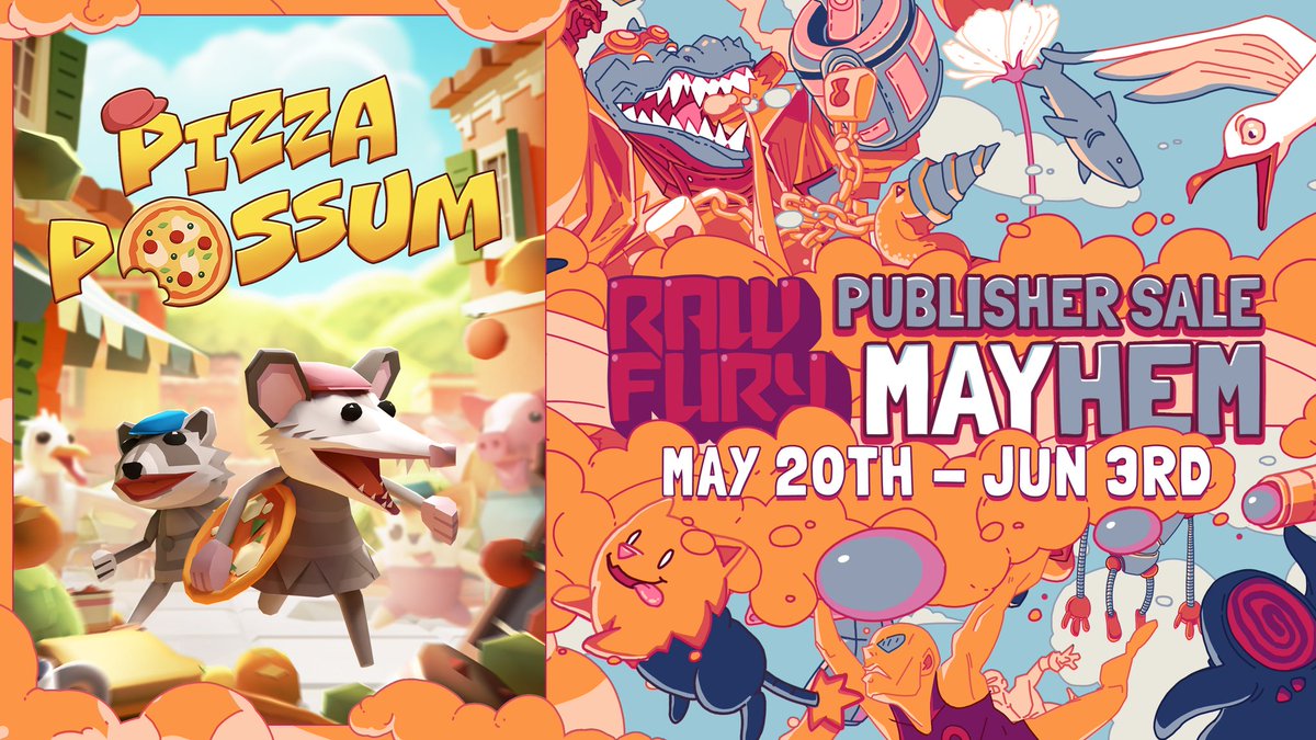 Pizza Possum π (@pizzapossumgame) on Twitter photo Any pizza lovers in the room? ππ
Our mischievous possum and raccoon are already preparing for the feast of the year as #PizzaPossum is now 40% off! ππ¦
What better way to celebrate the <a href="/RawFury/">Raw Fury I FREE UPDATE FOR KINGDOMππ OUT NOW</a> Publisher than with an eating spree? πππ°
bit.ly/3P4EMkq Any pizza lovers in the room? ππ
Our mischievous possum and raccoon are already preparing for the feast of the year as #PizzaPossum is now 40% off! ππ¦
What better way to celebrate the <a href="/RawFury/">Raw Fury I FREE UPDATE FOR KINGDOMππ OUT NOW</a> Publisher than with an eating spree? πππ°
bit.ly/3P4EMkq