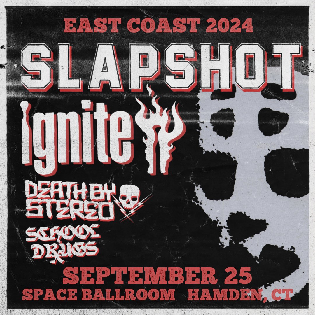 JUST ANNOUNCED: Hardcore punk band Slapshot plays on September 25th with Ignite, Death By Stereo, and School Drugs!

Tickets on sale Friday at 10am: tinyurl.com/SlapshotSB24