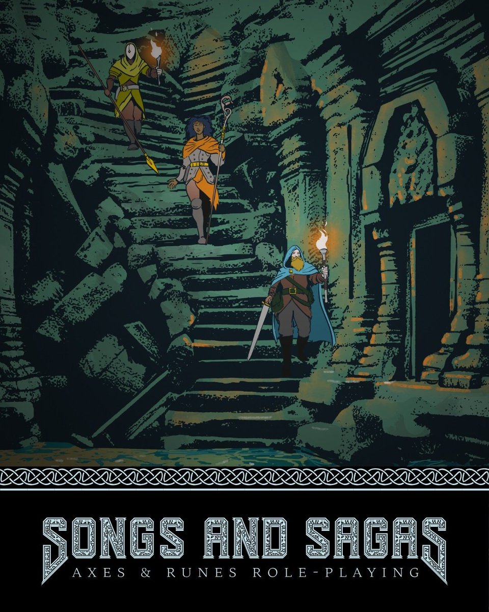 Alright, here goes...

Songs and Sagas, my OSR-inspired tabletop role-playing game of axes, runes, spirits, and legends, is finally available!