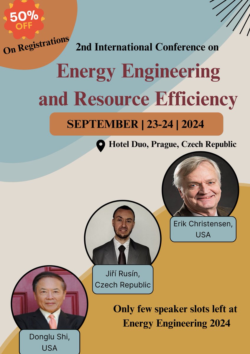 EmmaWill04's tweet photo. Hurry Up!!!!Only few speaker slots left at Energy Engineering 2024.
Book your Slot now: https://t.co/8U4LPWh9G0
#EnergyStorage #EnergyEfficiency #FuelCells  #Methaneproduction https://t.co/0CfGZFtE4R