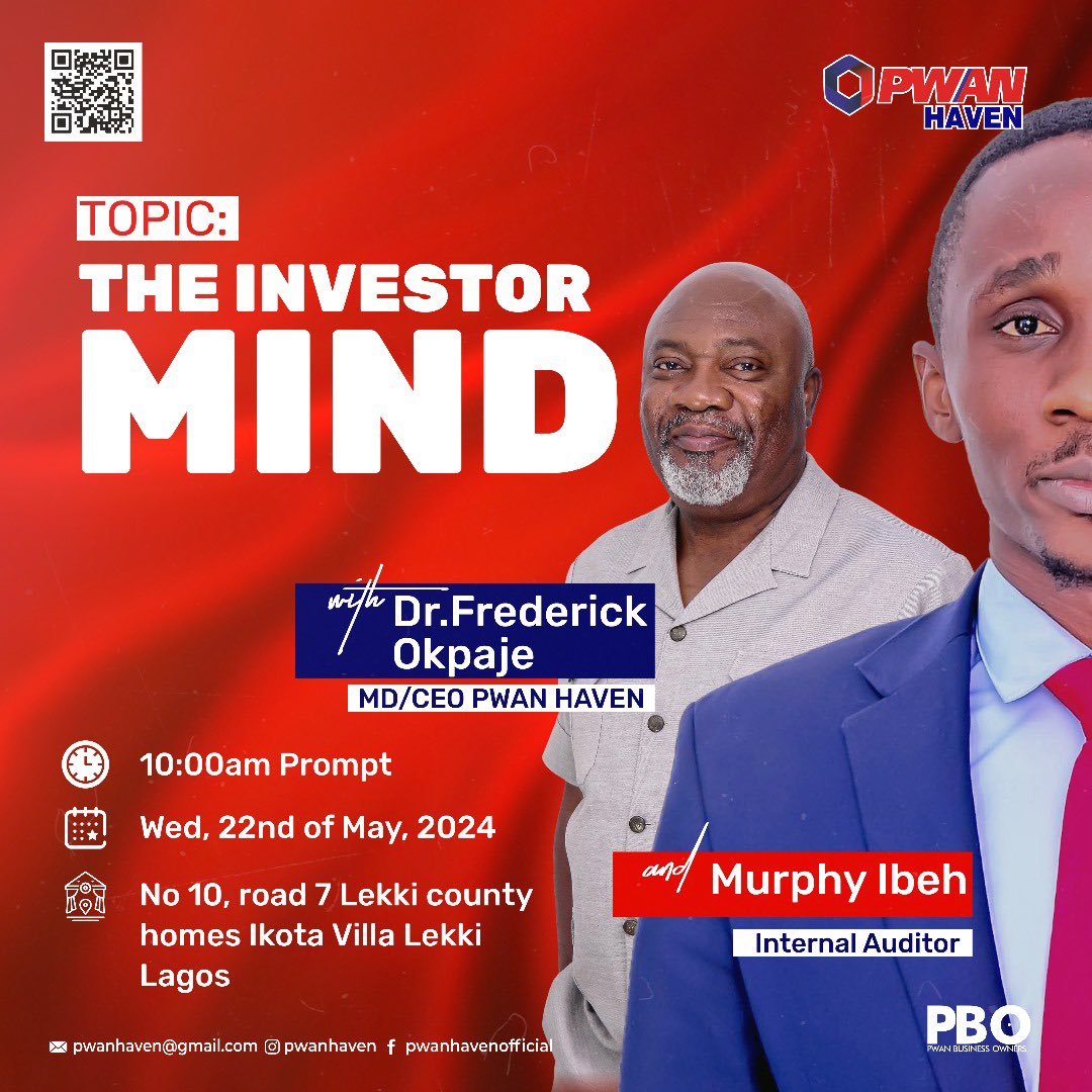 Join us for our weekly seminar to elevate your investment strategies and grow your portfolio. 🚀📈

'Investing is not about beating others at their game. It’s about controlling yourself at your own game.' - Benjamin Graham

#InvestmentSeminar #TheInvestorMind #StrategicThinking