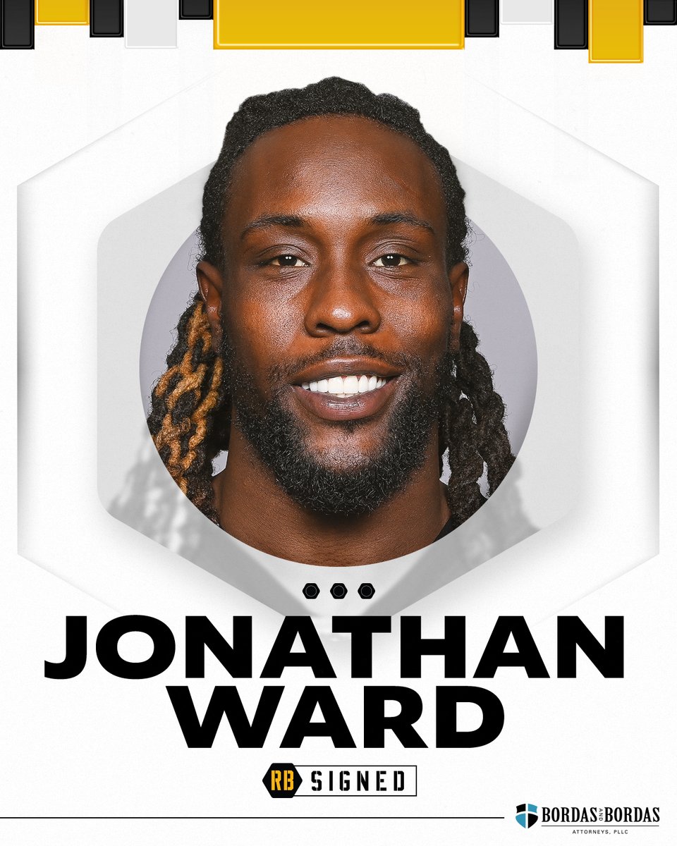 Pittsburgh Steelers (@steelers) on Twitter photo We have signed RB Jonathan Ward to a one-year contract. <a href="/BordasLaw/">Bordas & Bordas</a>
📝: bit.ly/3WWTJsS We have signed RB Jonathan Ward to a one-year contract. <a href="/BordasLaw/">Bordas & Bordas</a>
📝: bit.ly/3WWTJsS