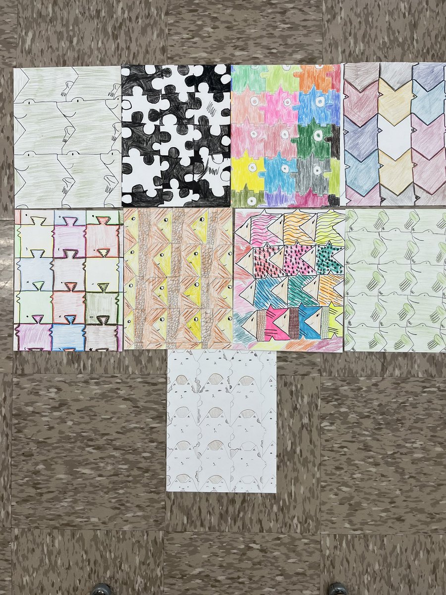 End of year tessellation projects from period 1/2 #MathIsFun #3140Culture