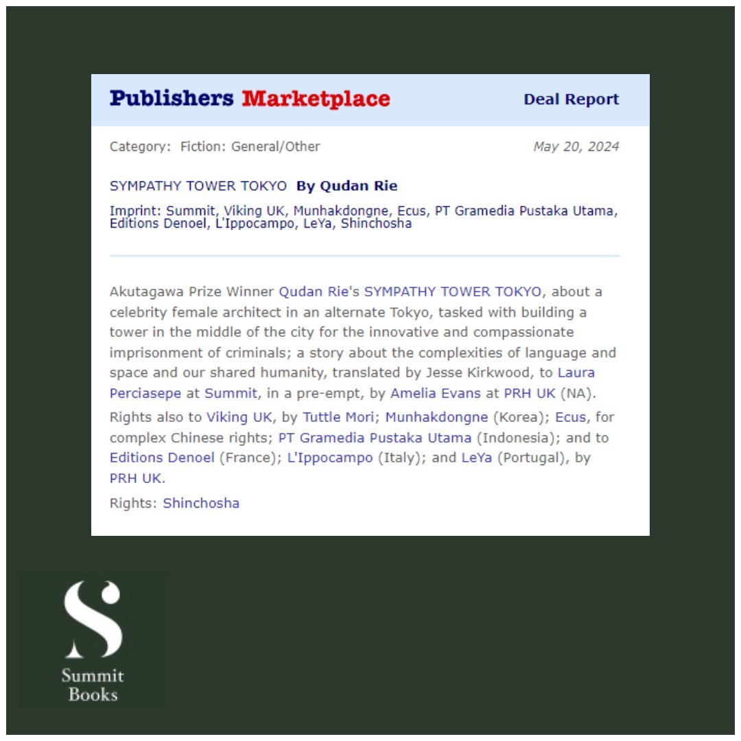 Summit_Books's tweet image. Sympathy Tower Tokyo coming from Summit in 2025!