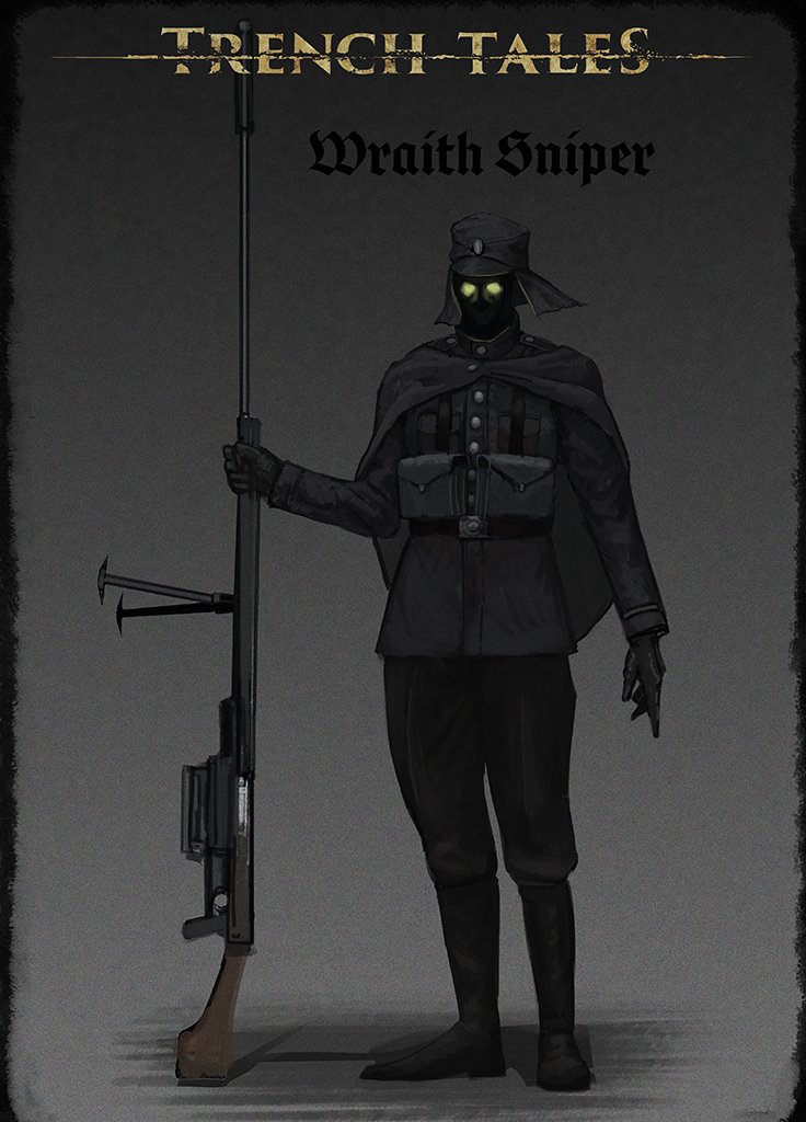Wraith Snipers are ghostly figures. Their light, efficient gear is designed for agility and stealth. With eyes that seem to pierce through both the physical and spiritual planes, they are the unseen hunters of the battlefield.