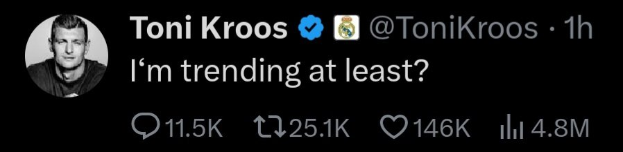 Toni Kroos has officially taken the coldest retirement post title from Xabi Alonso