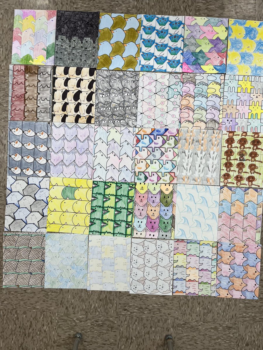 End of year tessellation projects from period 4/5 #MathIsFun #3140Culture
