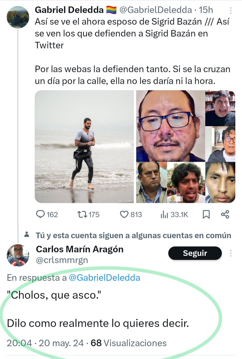 #ElCaveroDelDía🐌 Llega a cargo de este tipo que habla de racismo a las 10 PM, pero q a las 5 PM del mismo día hace una clara alusión racista comparando a alguien con un grupo de gente, como si estos últimos fueran inferiores. Acusa a la congresista de lo que él quisiera hacer🐚