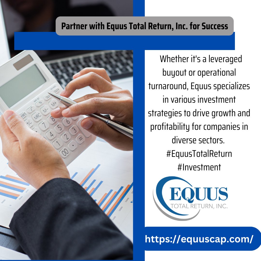 Investment Strategies That Yield Results😅

Equus Total Return Inc.
equuscap.com..
#EquusTotalReturn; #InvestmentFund; #PrivateEquity; #BusinessDevelopment; #PortfolioManagement; #FinancialGrowth; #EquusCapital;