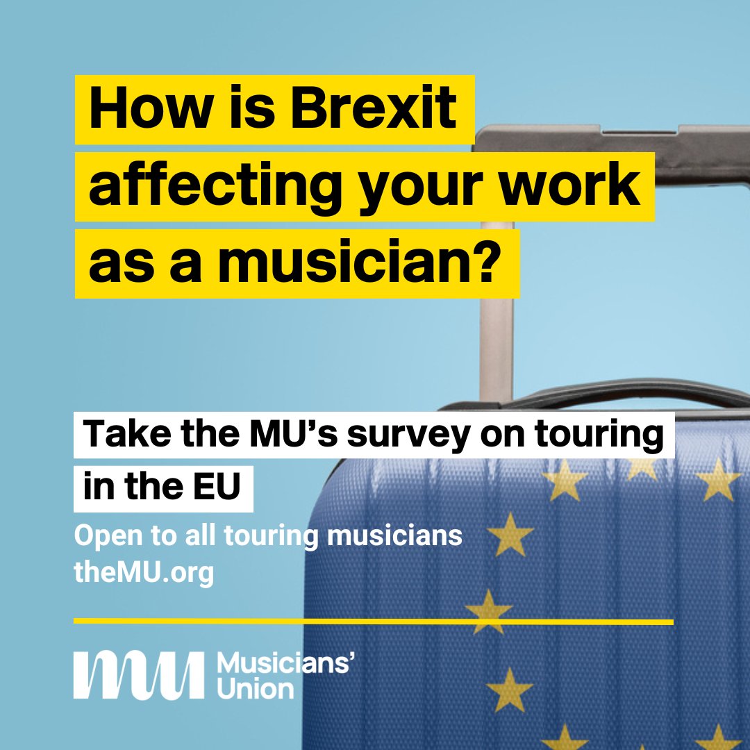 Brexit is having an impact on every aspect of work as a musician How is it affecting you? We're looking into the impact of Brexit on touring musicians, from changes in rules to what support is provided and how it's affecting your work Take the survey: bit.ly/3y1JZ6e