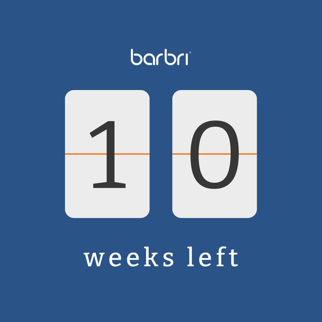 The10 week countdown begins! The bar exam is right around the corner, but we know you’ve got this. Keep putting in the work and we know you’ll walk into the exam confident you’ve done everything you can! #barprep #barbribarprep