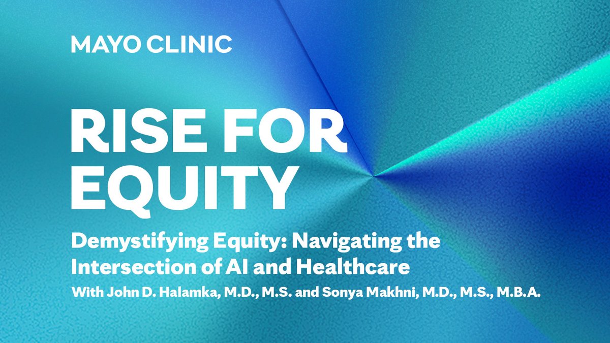 🎙️New episode alert! Join us on the #RISEforEquity podcast as we discuss the transformative potential of Artificial Intelligence in Healthcare. @JHalamka and @Smakh89 share their insights on AI, algorithmic bias, and more! Listen now: mcpress.mayoclinic.org/rise-for-equit… #AI #Healthcare