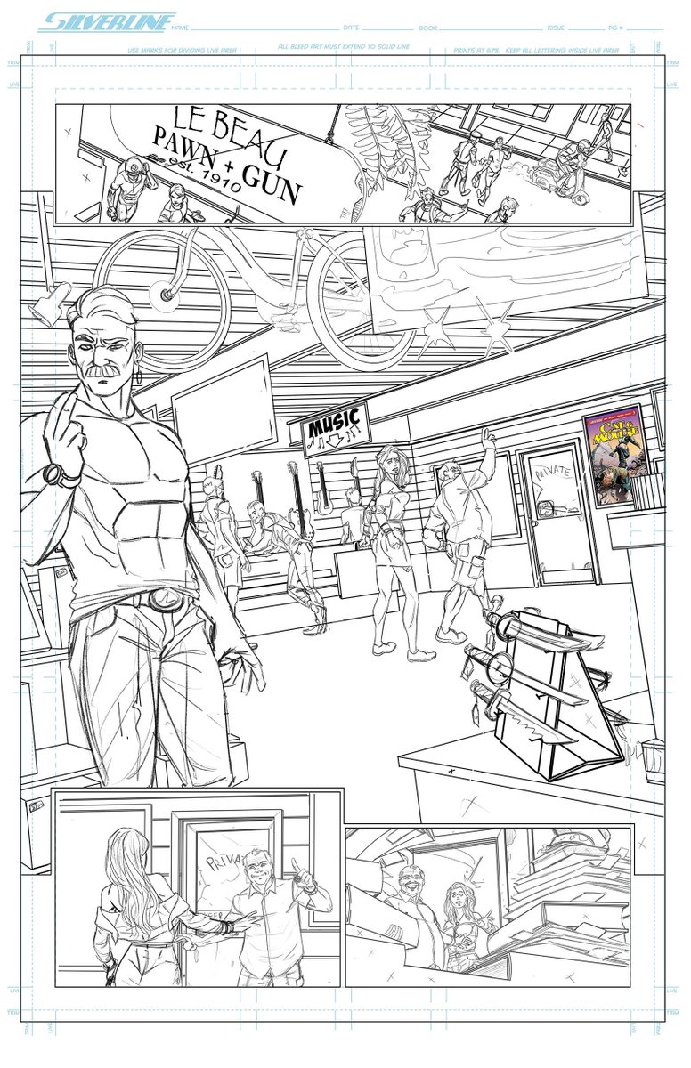 This page of ORIGINAL ART pencils by @peterclinton is still available on the crowdfunder. Grab some of his original art now while you still can! buff.ly/3UFnlIB 

#crowdfunding #peterclinton #makeminesilverline #originalart #pencils