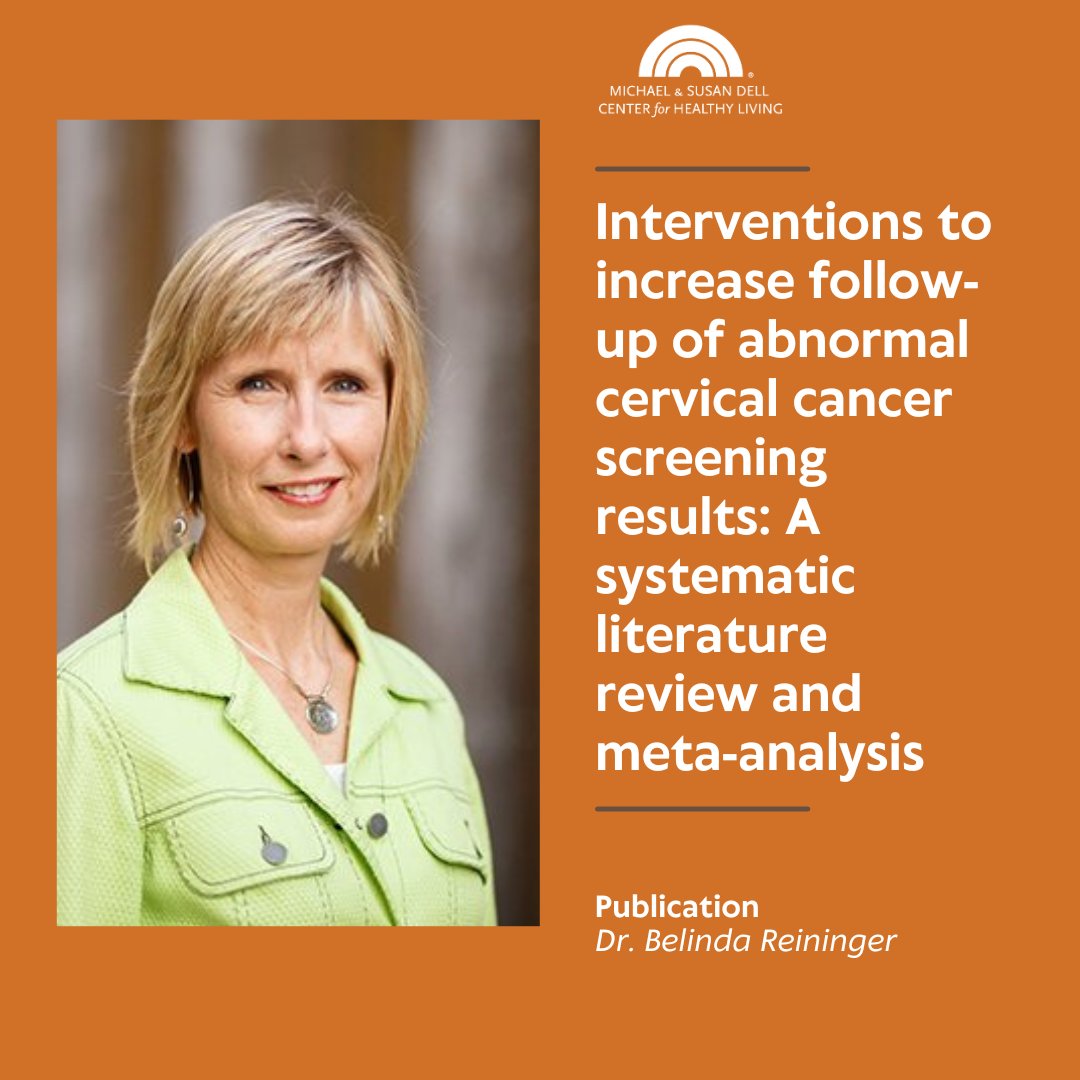 Dr. Belinda Reininger & others reviewed single and multicomponent interventions designed to improve follow-up of women with abnormal cervical cancer screening results. See the team's findings: bit.ly/3WwiY59 #womenshealth #cervicalcancer #earlydetection