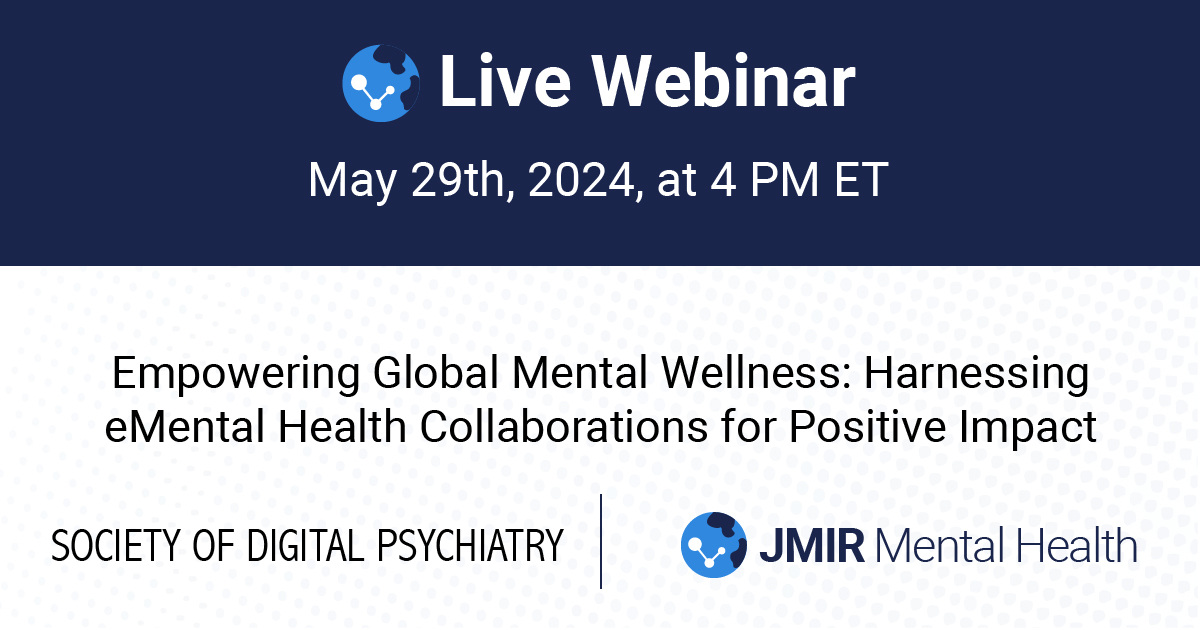 Join the conversation! 'Empowering Global Mental Wellness' #Webinar on May 29 explores the power of #eMentalHealth collaboration. 

@AnilT6 & @JohnTorousMD discuss improving #mentalhealth outcomes worldwide. 

Register: hubs.la/Q02xhV5R0  

#PsychTwitter