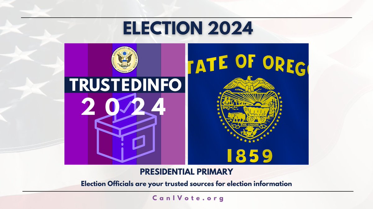 Today (5/21) is the #OregonPrimary!

Get #TrustedInfo2024 directly from the state's Chief Election Official ➡️ @OregonSOS