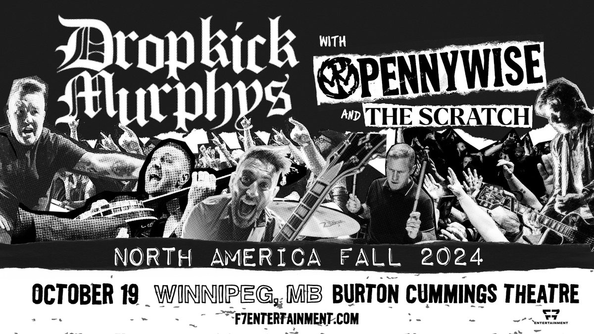 JUST ANNOUNCED: Dropkick Murphys are at the Burt October 19 with Pennywise and The Scratch!! 🎟️ Tickets on sale Friday, May 24 at 10am.