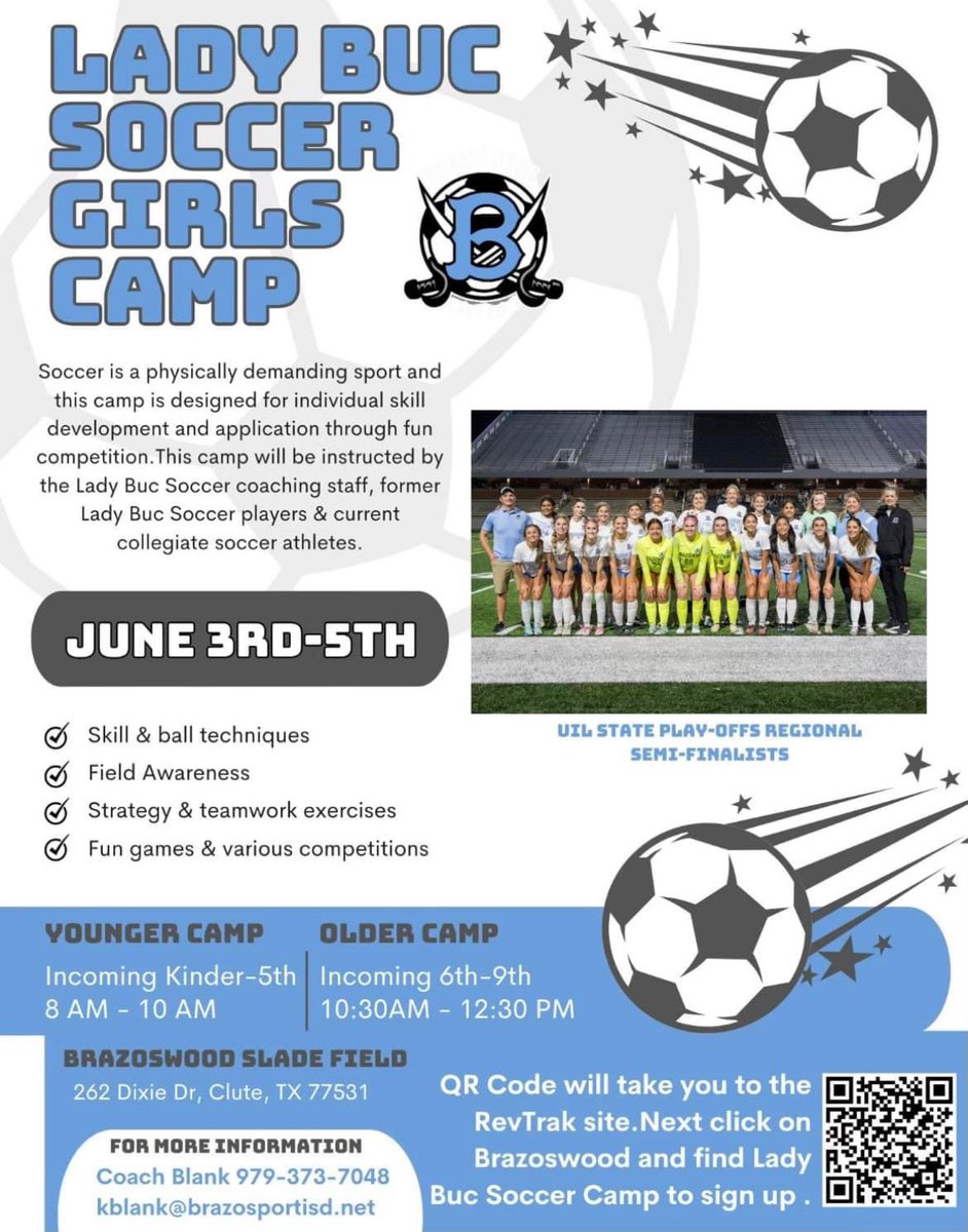 Brazoswood Lady Buc Soccer Camp June 3-5

brazosport.revtrak.net/rw-bisd-activi…