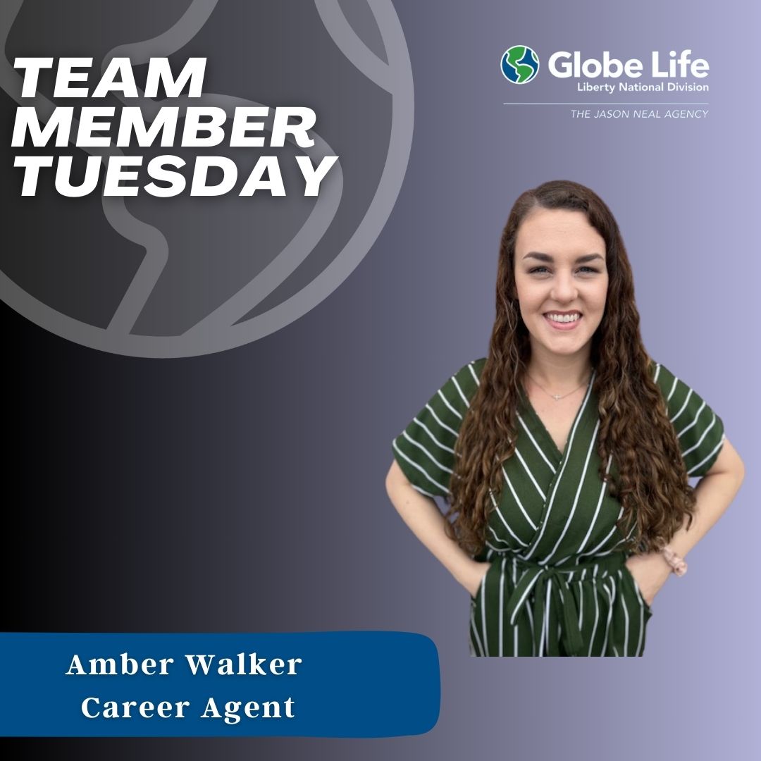 It's #TeamMemberTuesday! Meet Agent Amber Walker! She passed the state exam this week! We are so proud of her! Keep up the excellent work!
#globelifelifestyle #libertynational #thejasonnealagency
