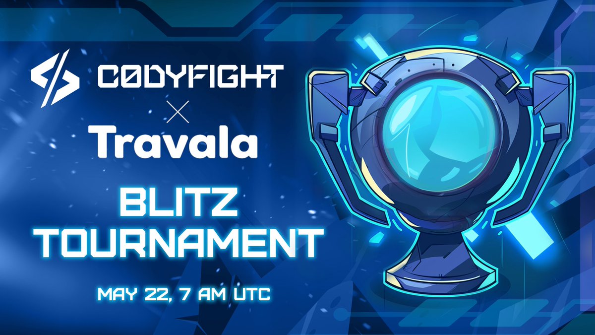 🏆 Codyfight & @travalacom Blitz Tournament! The more players, the bigger the prizes! 1⃣ Create your account & start training! 2⃣ Join Codyfight's discord on May 22, 7 AM UTC 3⃣ Compete for big rewards! Ready for a challenge? Register now: codyfight.com/pre-season/?co…