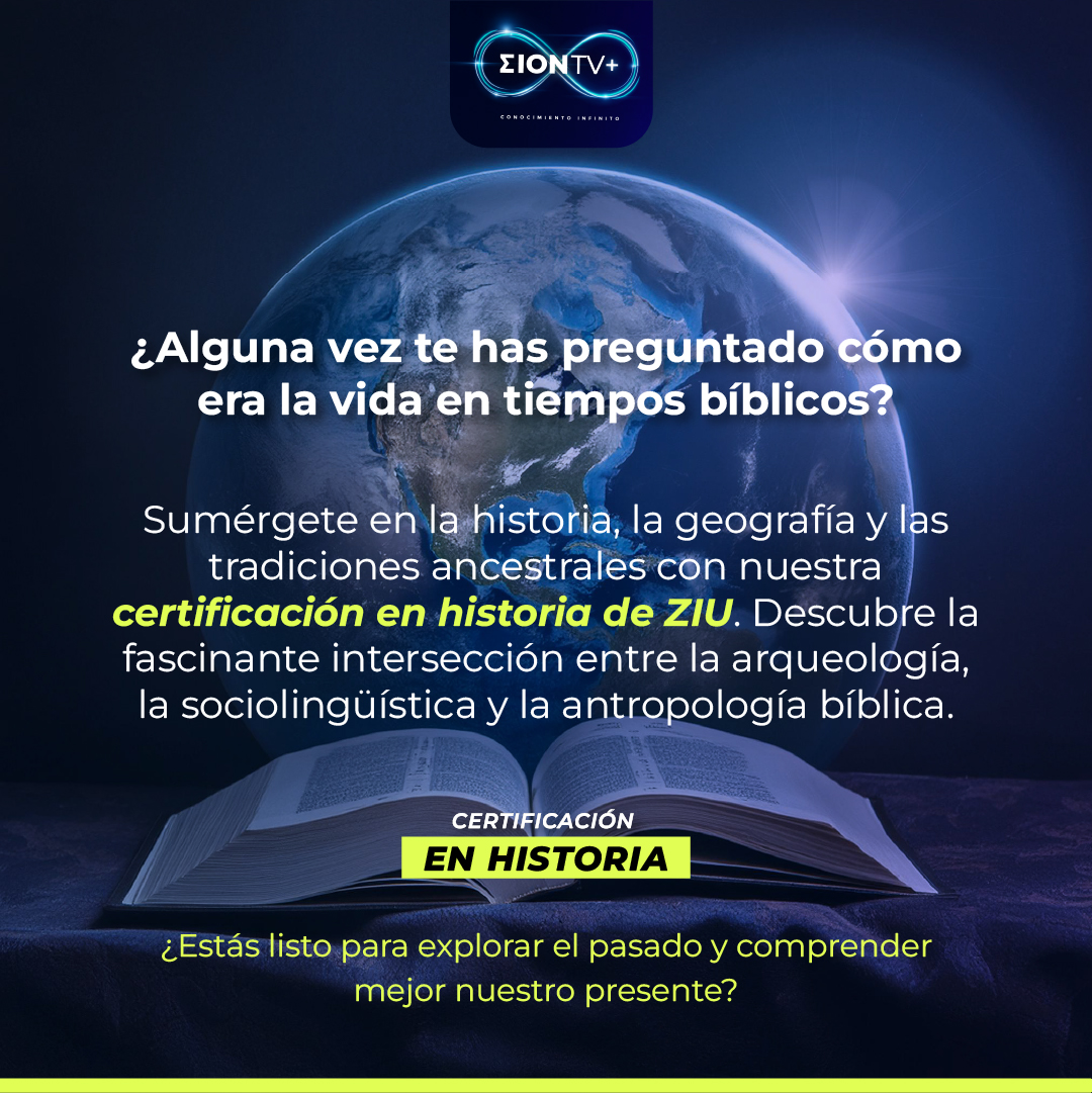 Descubre la vida en tiempos bíblicos con nuestra certificación en historia de ZIU. Arqueología, sociolingüística y antropología se unen en un viaje fascinante al pasado. ¿Listo para entender nuestro presente desde una nueva perspectiva? ¡Únete a nosotros y empieza a explorar!📜✨