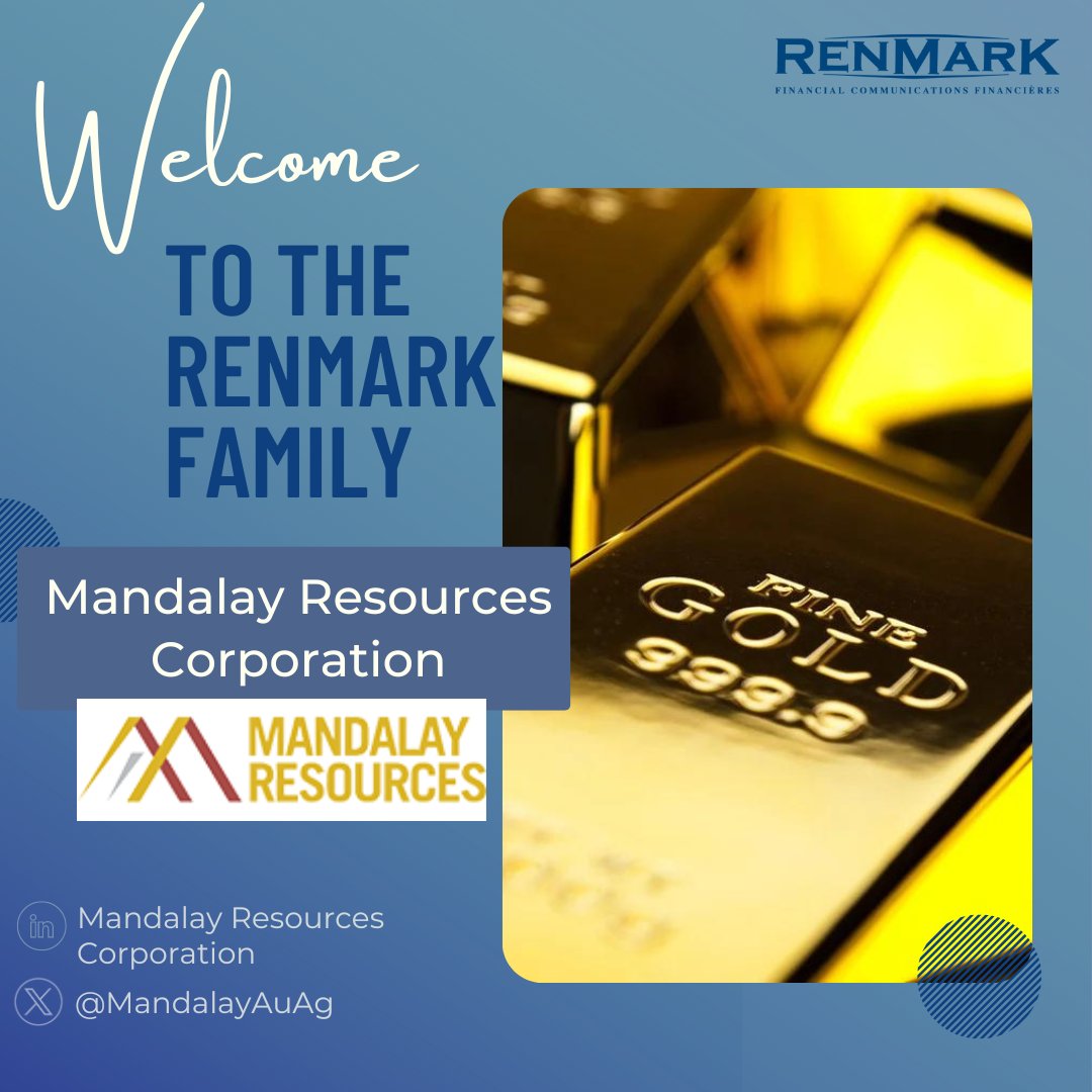 We'd like to welcome @MandalayAuAg to the Renmark Family! Mandalay Resources is a Canadian-based resource company with producing assets in Australia (Costerfield gold-antimony mine) and Sweden (Björkdal gold mine). #NewClient #MND #TSX #MNDJF #OTCQB