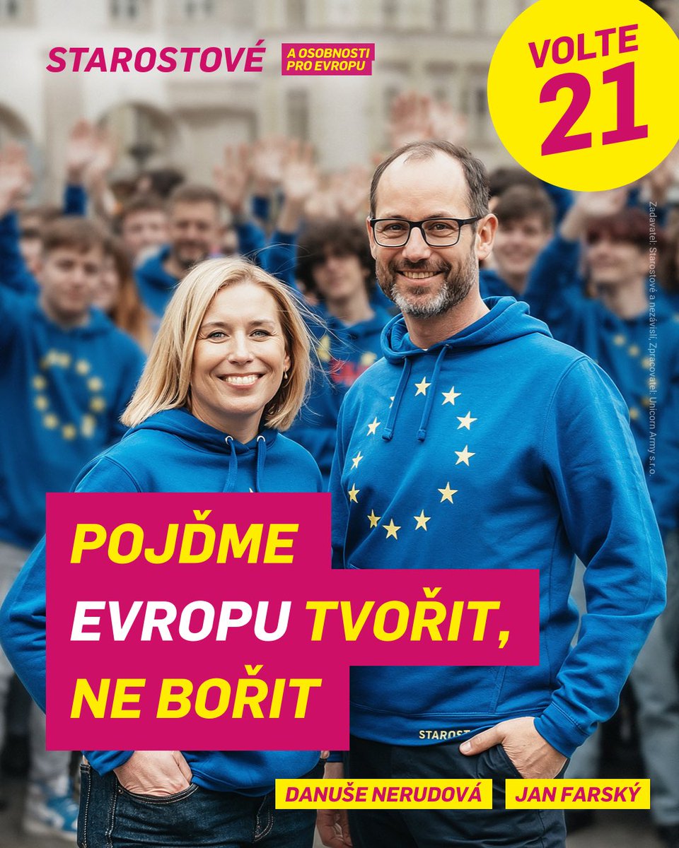 O Česko se v EU postaráme! 🇪🇺 Není na čase, aby mělo v Evropském parlamentu Česko konečně dobré jméno? Populisté a euroskeptici ohrožují naše postavení na západě a s vlastním řešením našich problémů nikdy nepřijdou. My chceme Evropu tvořit a ne bořit. Přijďte 7. a 8. června k