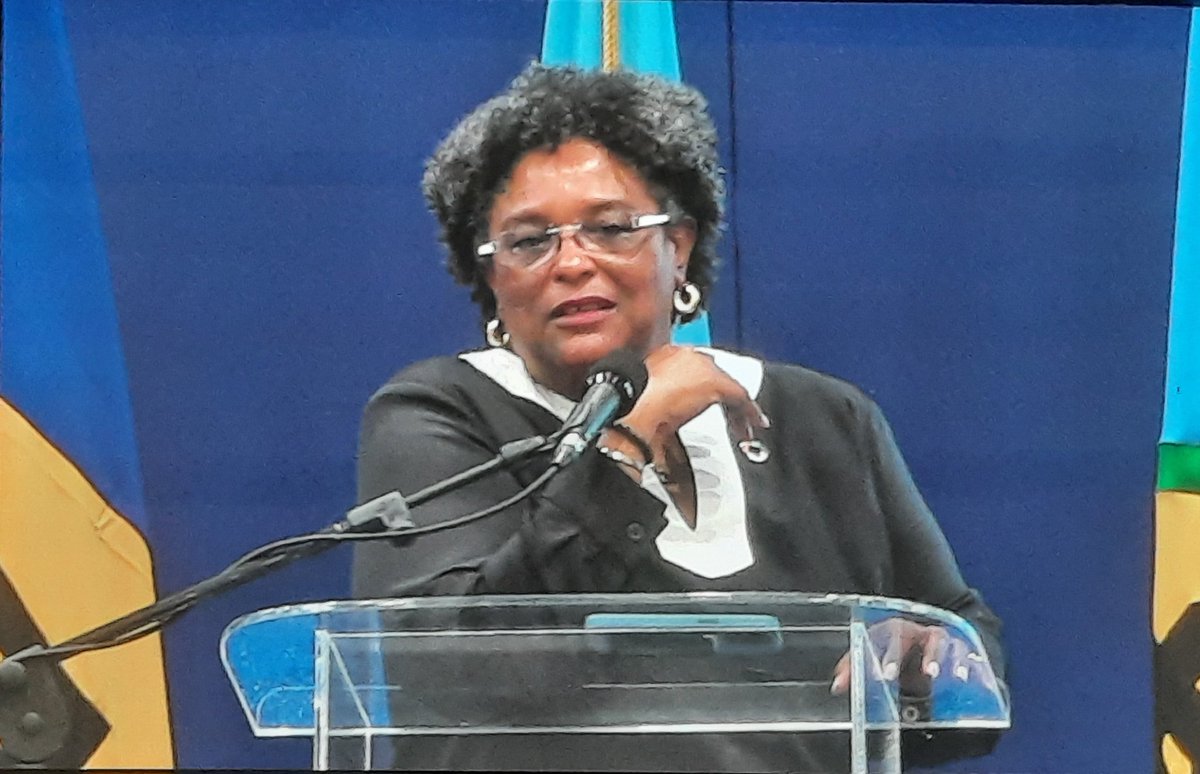 #PMMottley makes opening remarks at #UNSupplyChain Conference speaking about the cost #SIDS face as a result of the disruption of #SupplyChains. She called for a new deal to create sustainable and resilient supply chains.  <a href="/_AnabelG/">Anabel Gonzalez</a> <a href="/thereselmm/">Therese Turner-Jones</a> <a href="/CokeHamilton/">Pamela Coke-Hamilton</a>