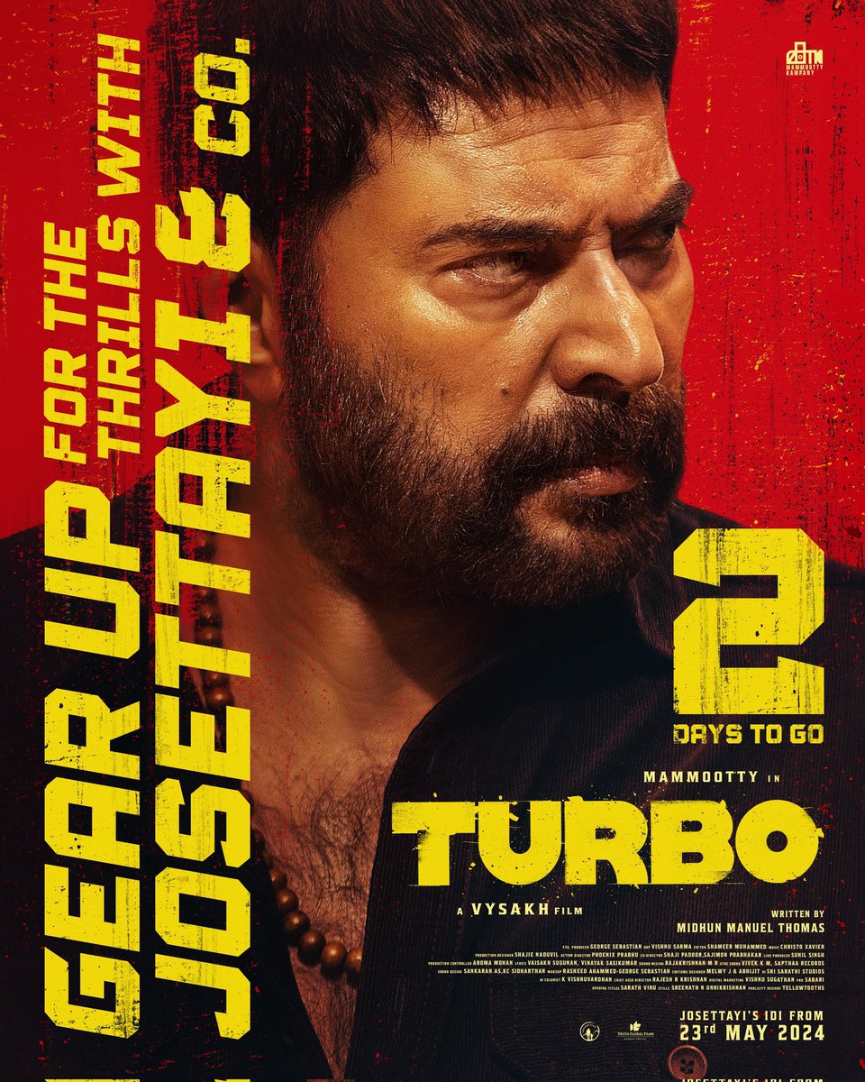 #Turbo Pre-Sales update at 7 PM.! Shows: 1,257 Admits: 1,46,618 Gross: ₹2.31 Cr Occupancy: 39.12% With 2 more days to go, advance sale is in full swing. #Mammootty𓃵