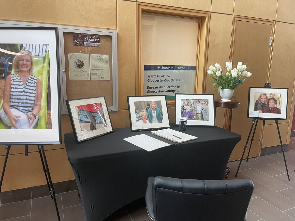 A week ago today, Ottawa lost an amazing, passionate &amp; fearless women- Diane Deans. A condolence book is set up at City Hall &amp; the Greenboro Community Centre for residents to sign. The book will be available until Thursday.  ♥️♥️