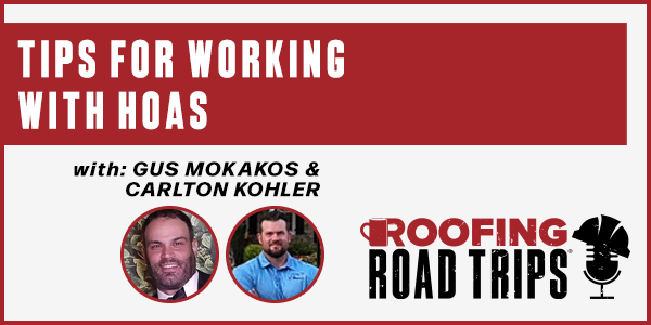 RoofCoffeeShop's tweet photo. Join us for today’s #RoofingRoadTrips as we welcome #GusMokakos &amp; #CarltonKohler - Tips for Working With HOAs

Listen Today
https://t.co/NDK2Q9wEXm

#DaVinciRoofscapes #EliteExteriors #RoofersCoffeeShop #RoofingPodcasts #RoofingProfessionals #RoofingContractors #RoofingIndustry https://t.co/zKEJFFSmi7