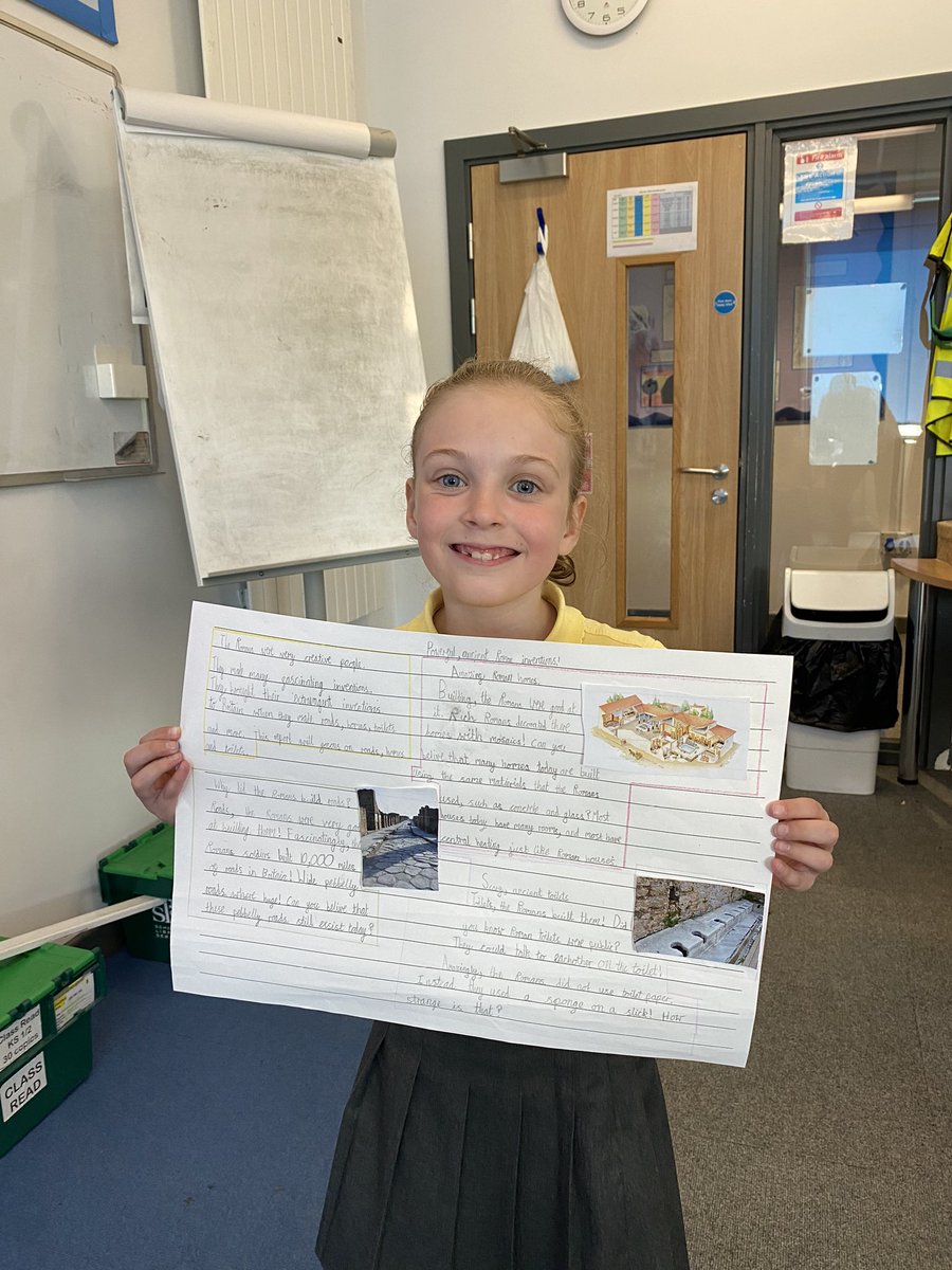EastfieldPSHull's tweet photo. In writing this week, #3AR finished writing up their fascinating non-chron reports all about Roman inventions. #EPSWriting https://t.co/JeEqFDc3sK