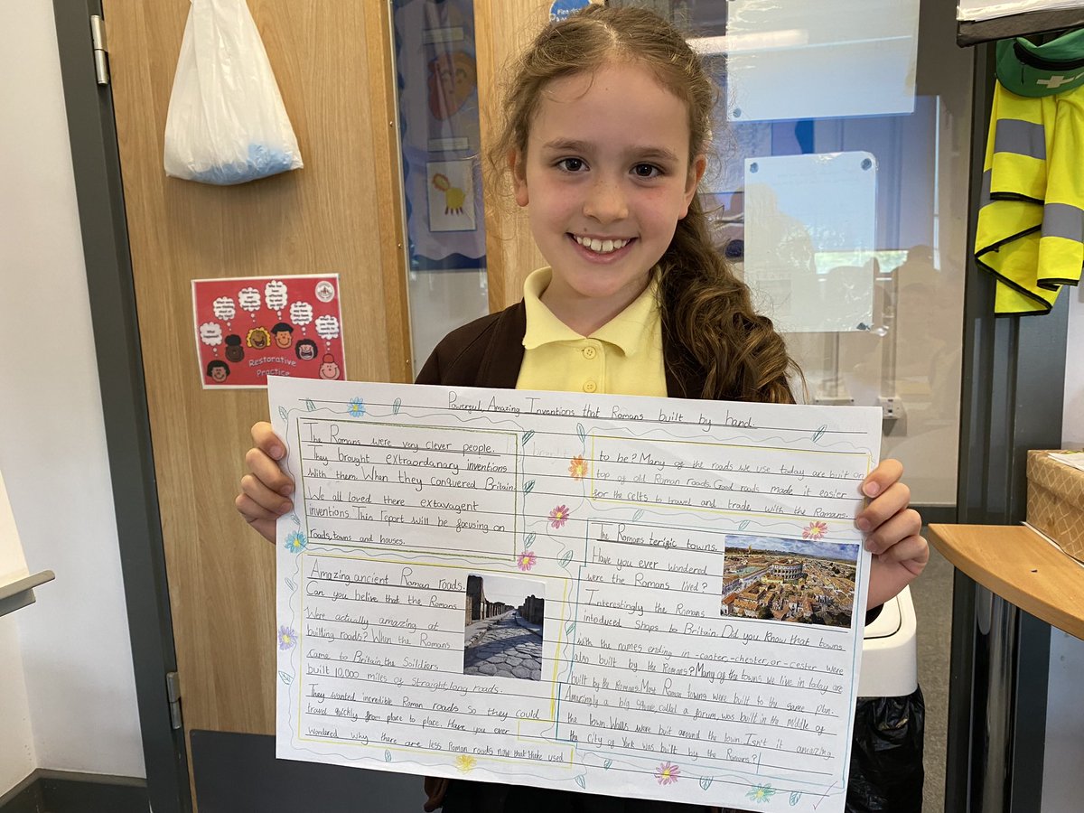 EastfieldPSHull's tweet photo. In writing this week, #3AR finished writing up their fascinating non-chron reports all about Roman inventions. #EPSWriting https://t.co/JeEqFDc3sK