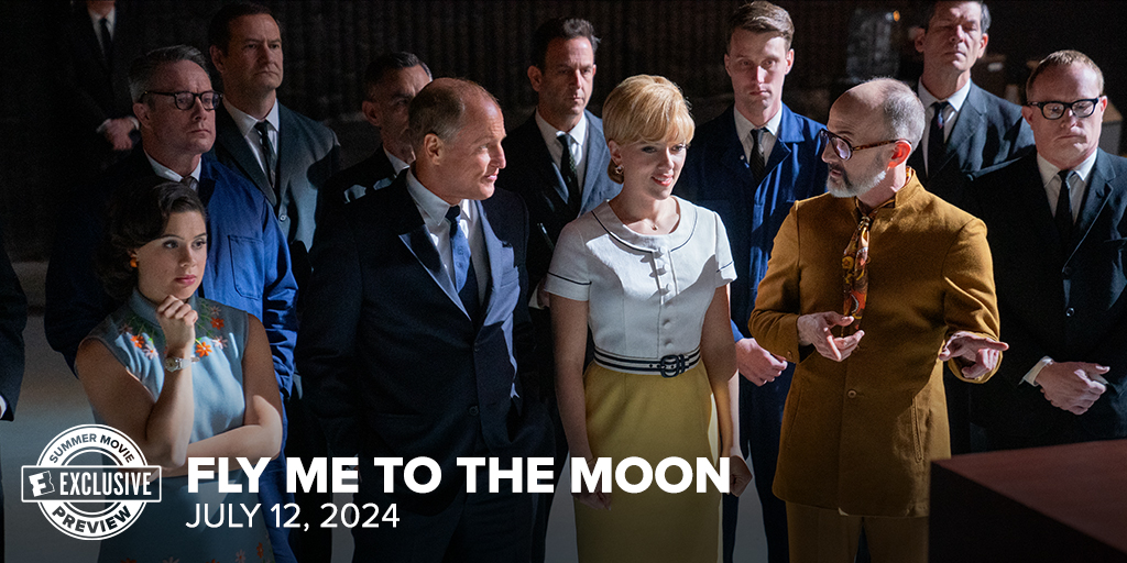 Will they make it or fake it? Scarlett Johansson, Woody Harrelson, Jim Rash and Channing Tatum star in #FlyMeToTheMoon, which lands in theaters July 12.