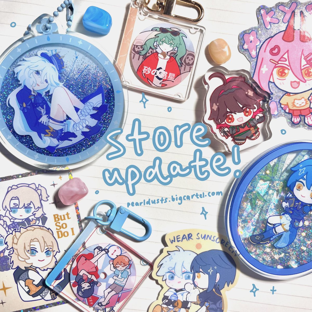 行秋(ユクアキ)(原神) 「 hello!!! sh0p update is up !! pls check」|pearl 🍊🍊🍊🍊のイラスト