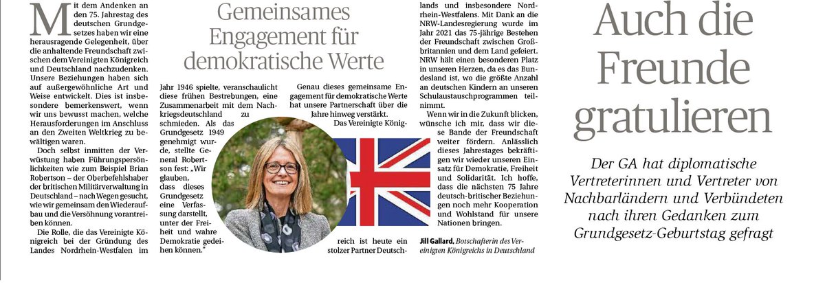 “Gemeinsames Engagement für demokratische Werte“: Mein Glückwunsch an 🇩🇪 zu 75 Jahren #Grundgesetz im @gabonn! #Freundship