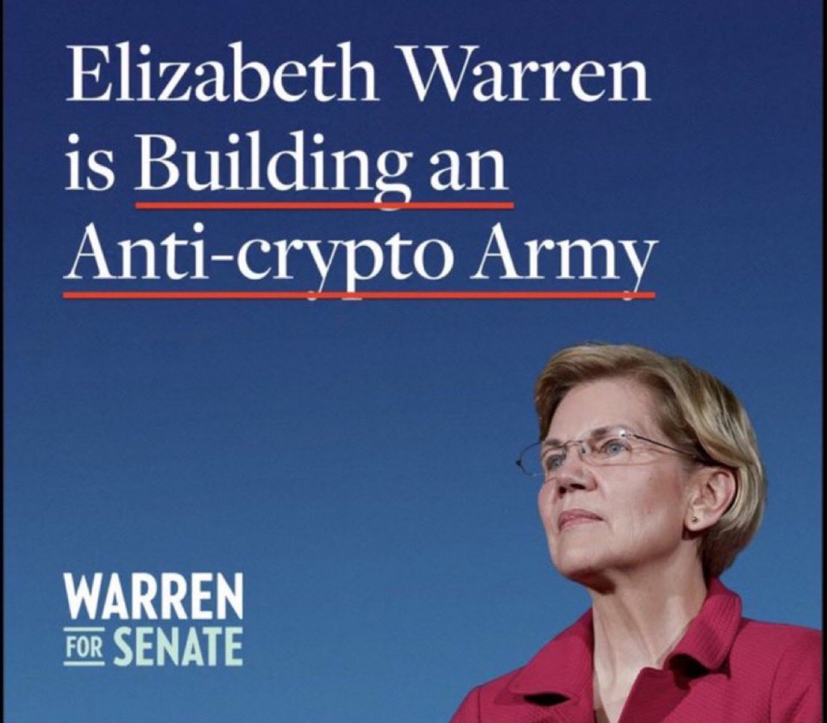 In retrospect, the decision to target the most passionate, anti-establishment, contrarian, and memetically powerful cults in the world … was a really bad idea. Cheers to Sen. Warren for accelerating crypto adoption w/one of the biggest political miscalculations of all time!